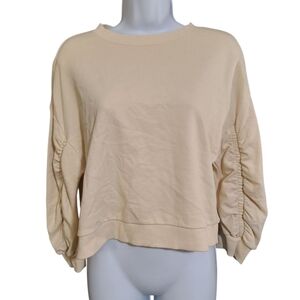 CALLIOPE cream Scrunch Sleeve Sweatshirt S